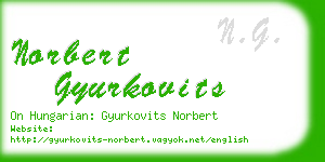 norbert gyurkovits business card